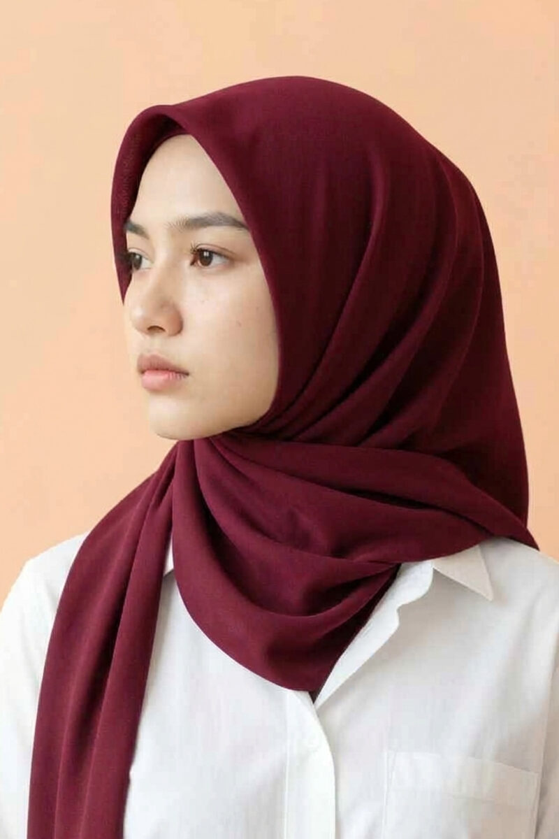 Crinkle Silk Scarves Maroon