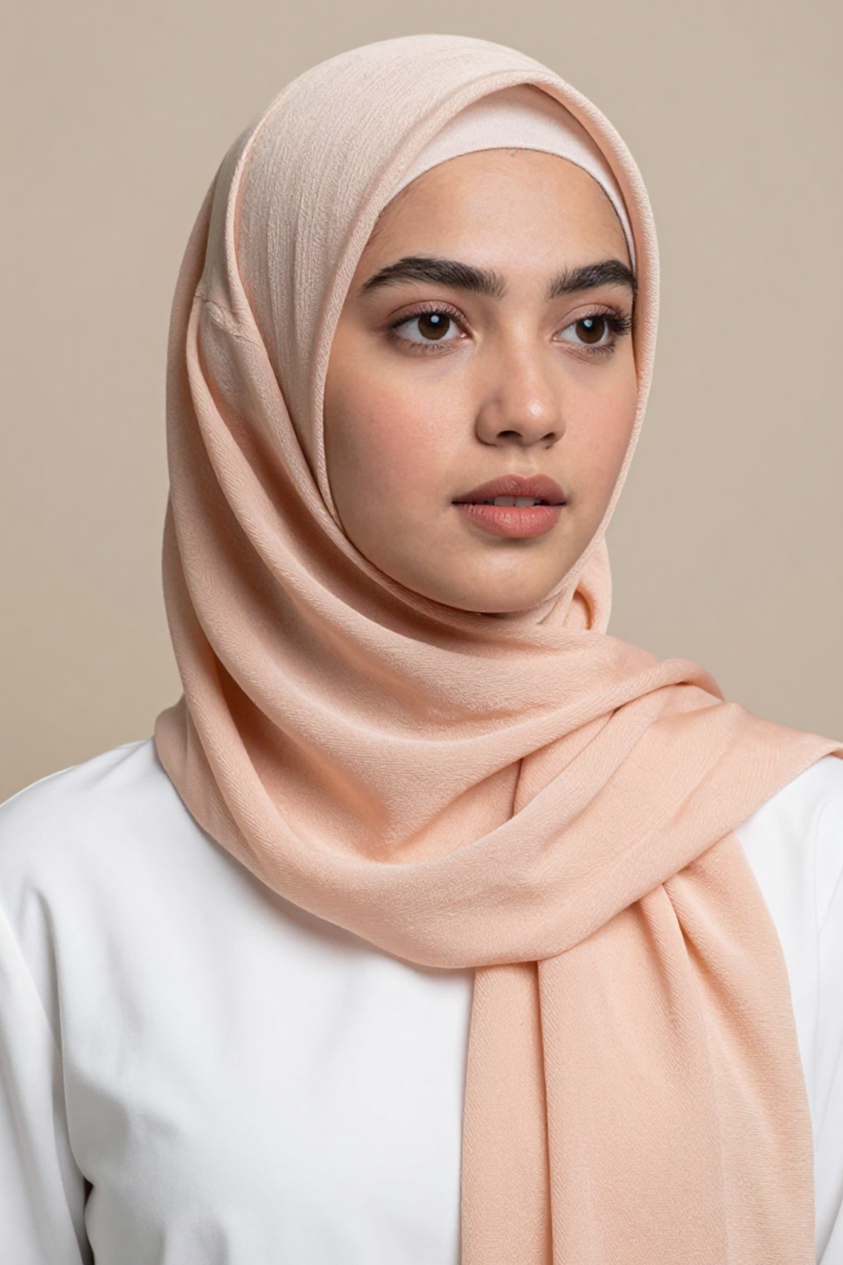 Crinkle Silk Scarves - Peach - Image 5