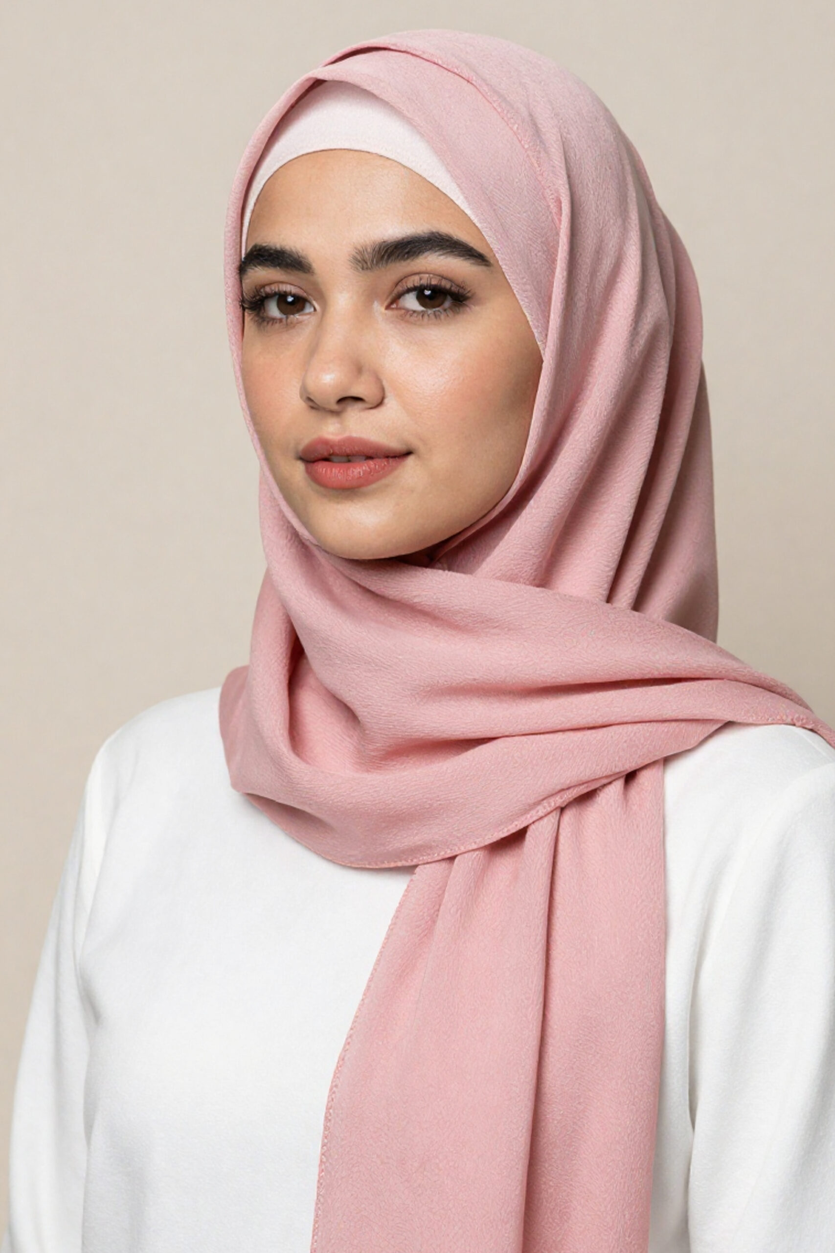 Crinkle Silk Scarves Soft Blush Pink - Image 4