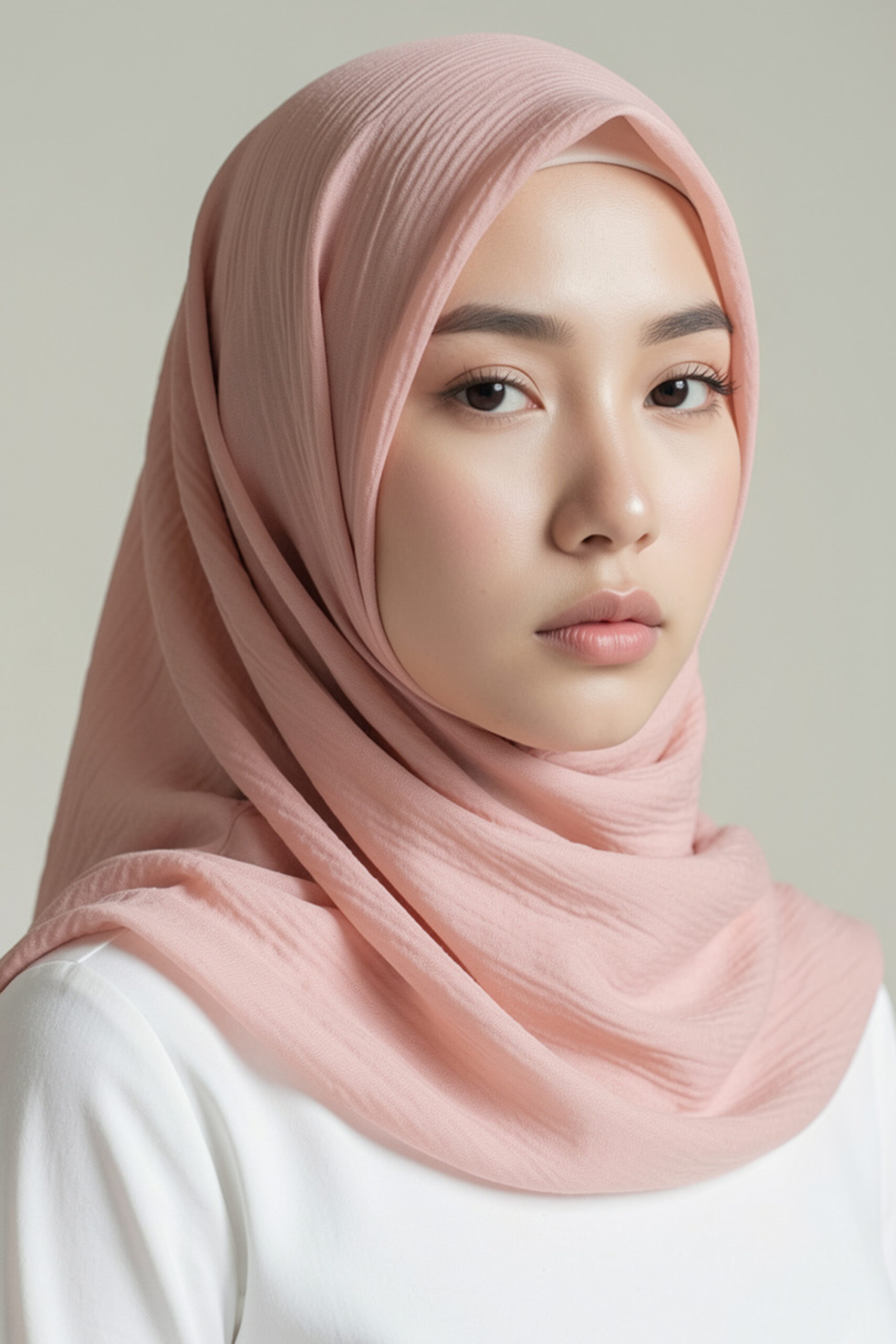 Crinkle Silk Scarves Soft Blush Pink - Image 3
