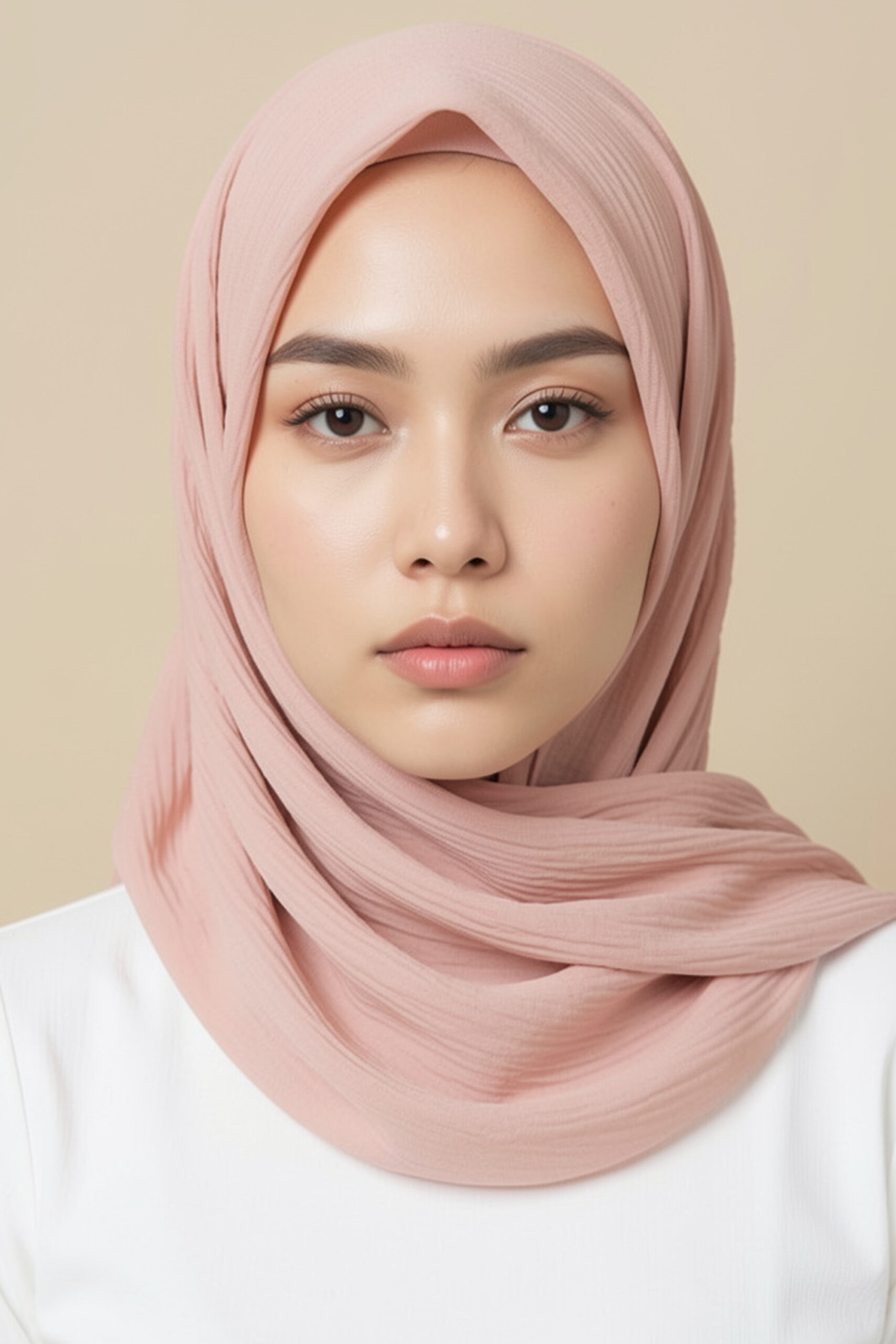 Crinkle Silk Scarves Soft Blush Pink