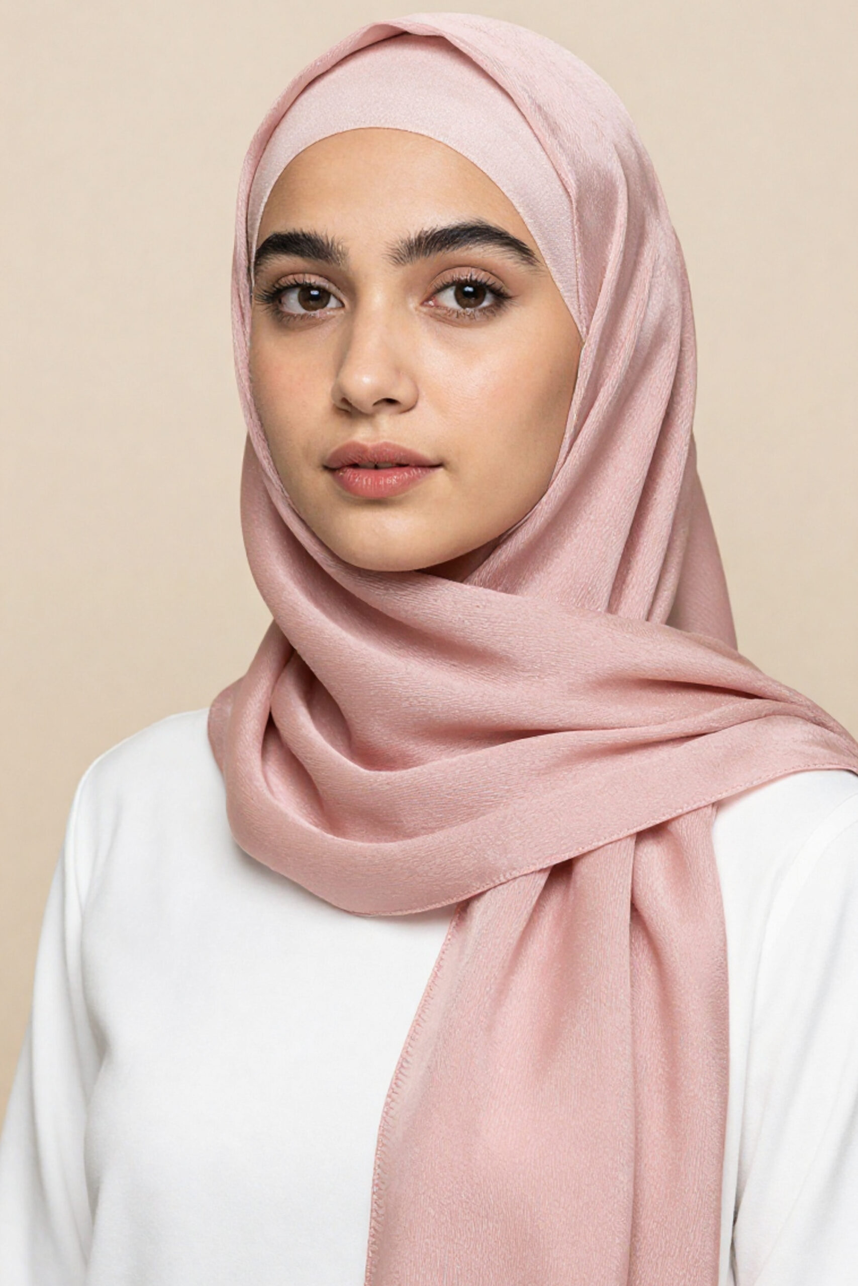 Crinkle Silk Scarves Soft Blush Pink - Image 2