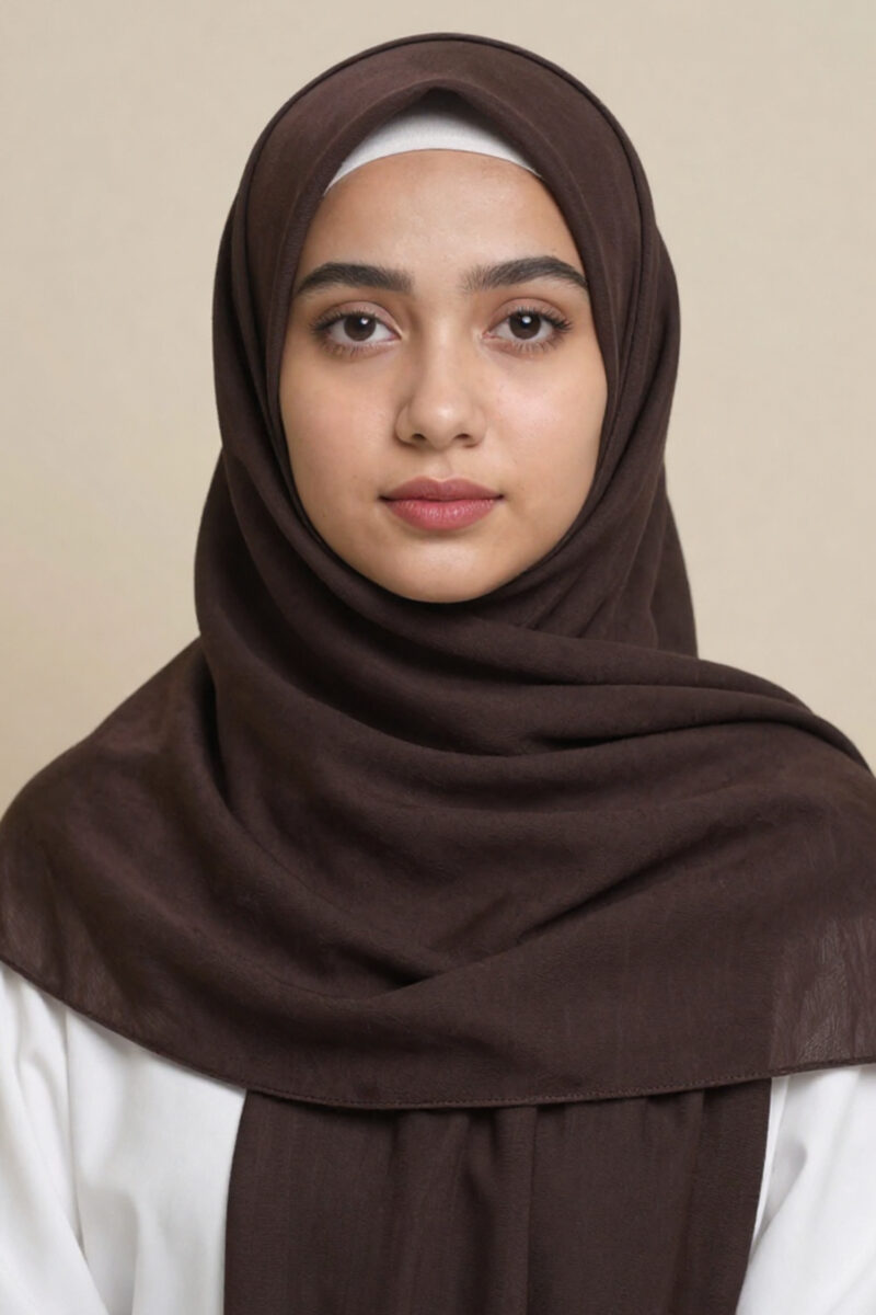 Crinkle Silk Scarves - Dark Brown