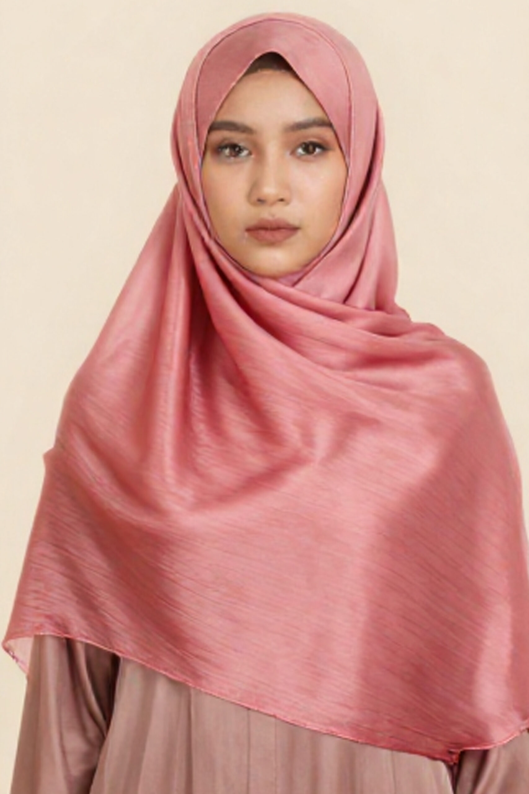 Crinkle Silk Scarves Dusty Rose - Image 5
