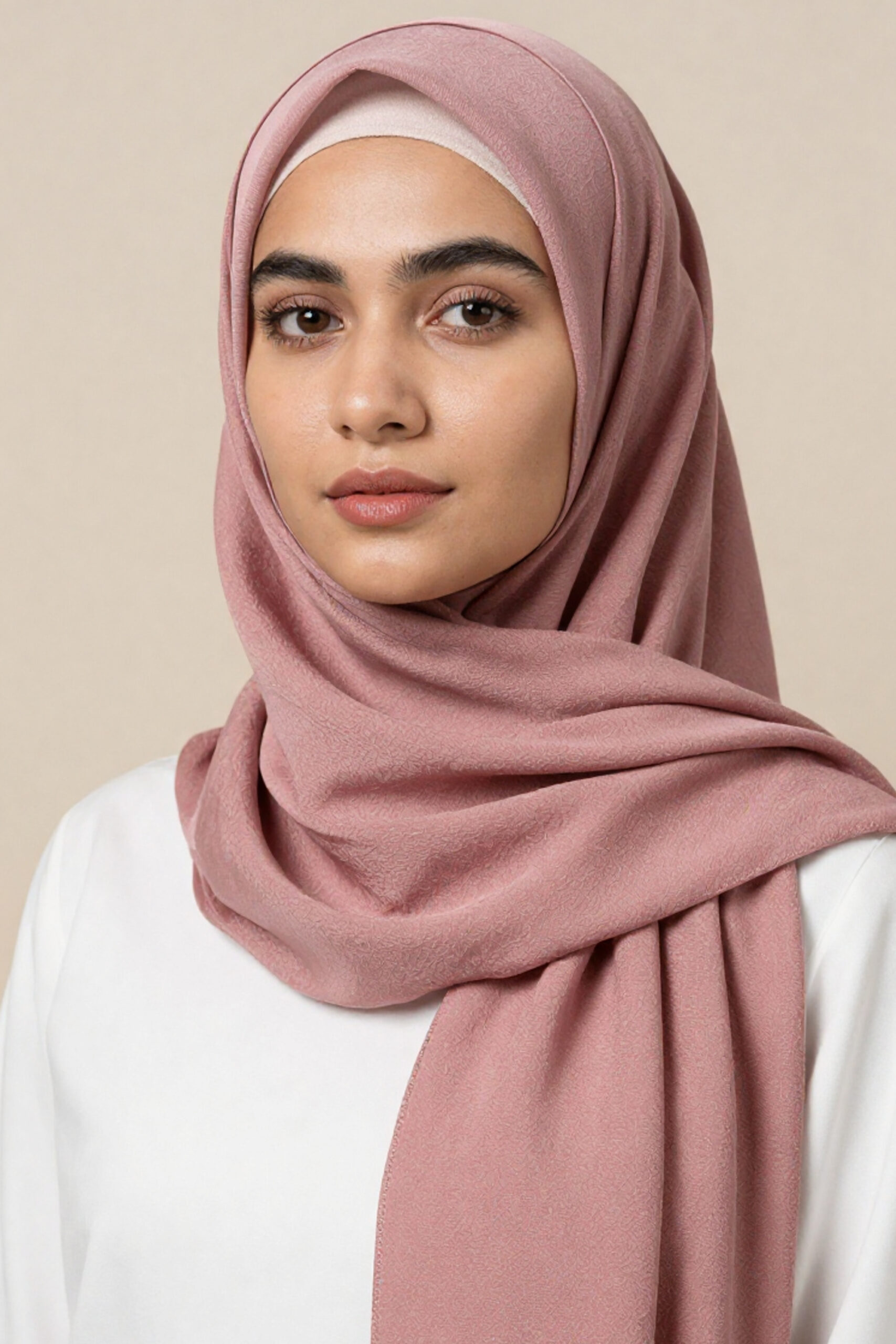 Crinkle Silk Scarves Dusty Rose - Image 4