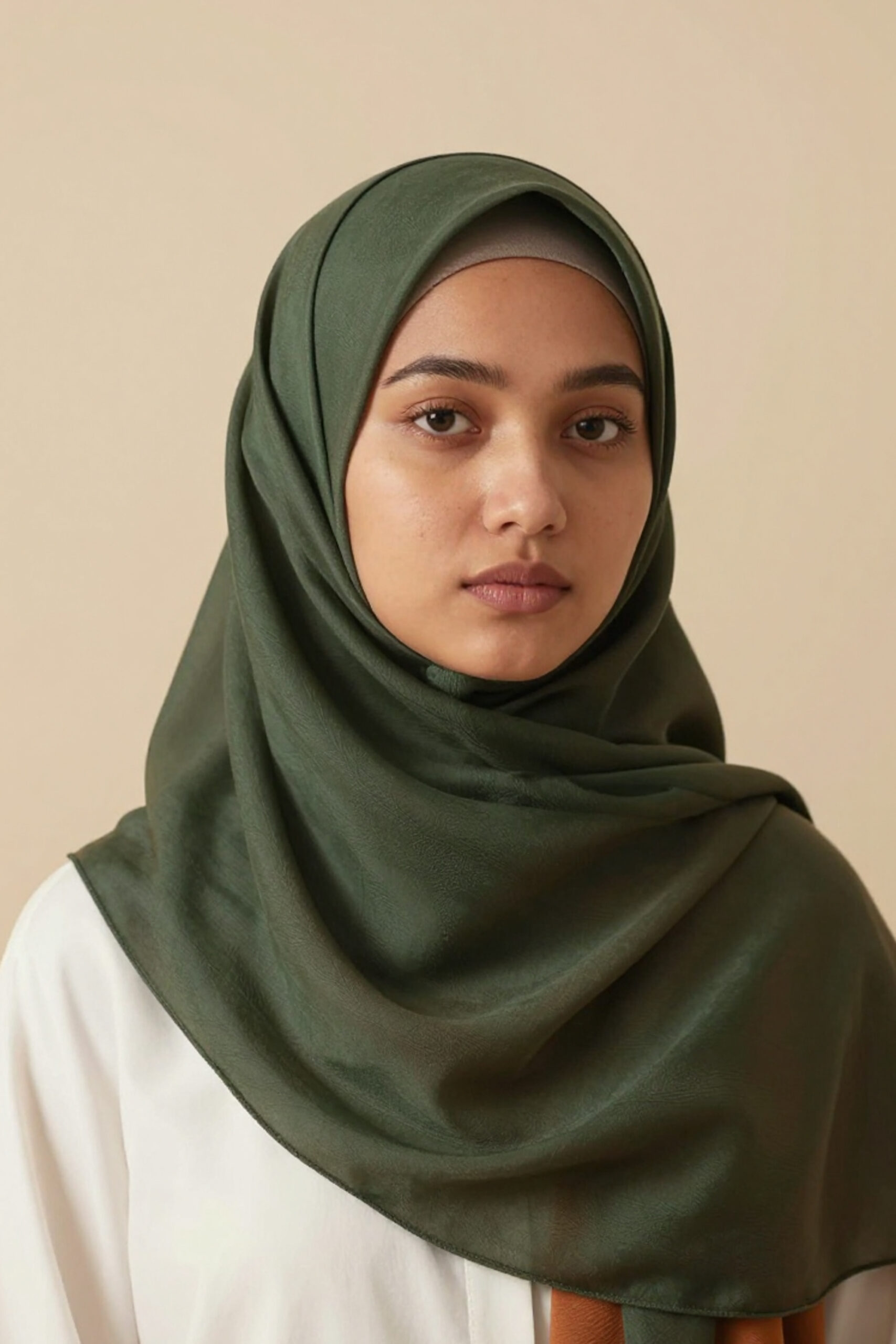 Crinkle Silk Scarves - Dark Green Color - Image 5