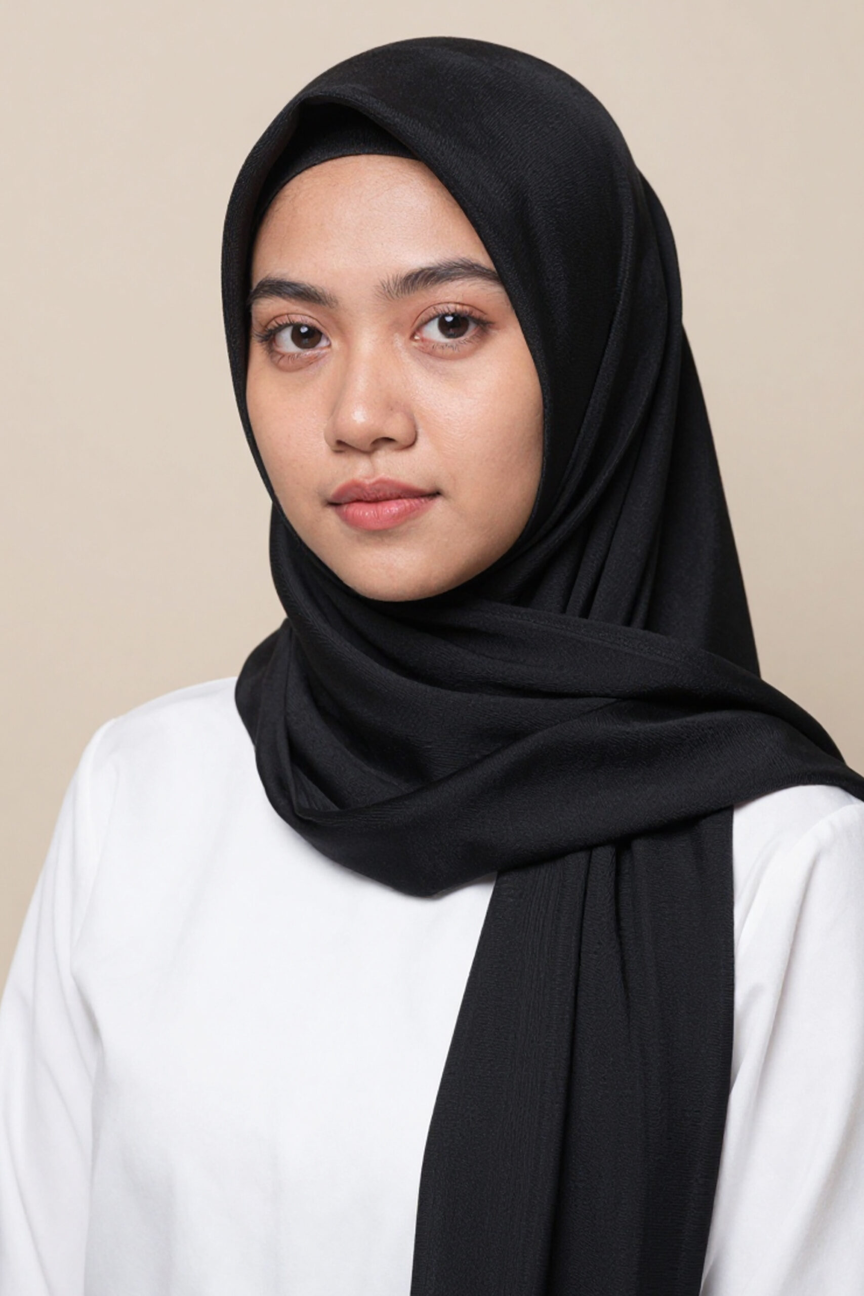 Crinkle Silk Scarves - Black Color - Image 2