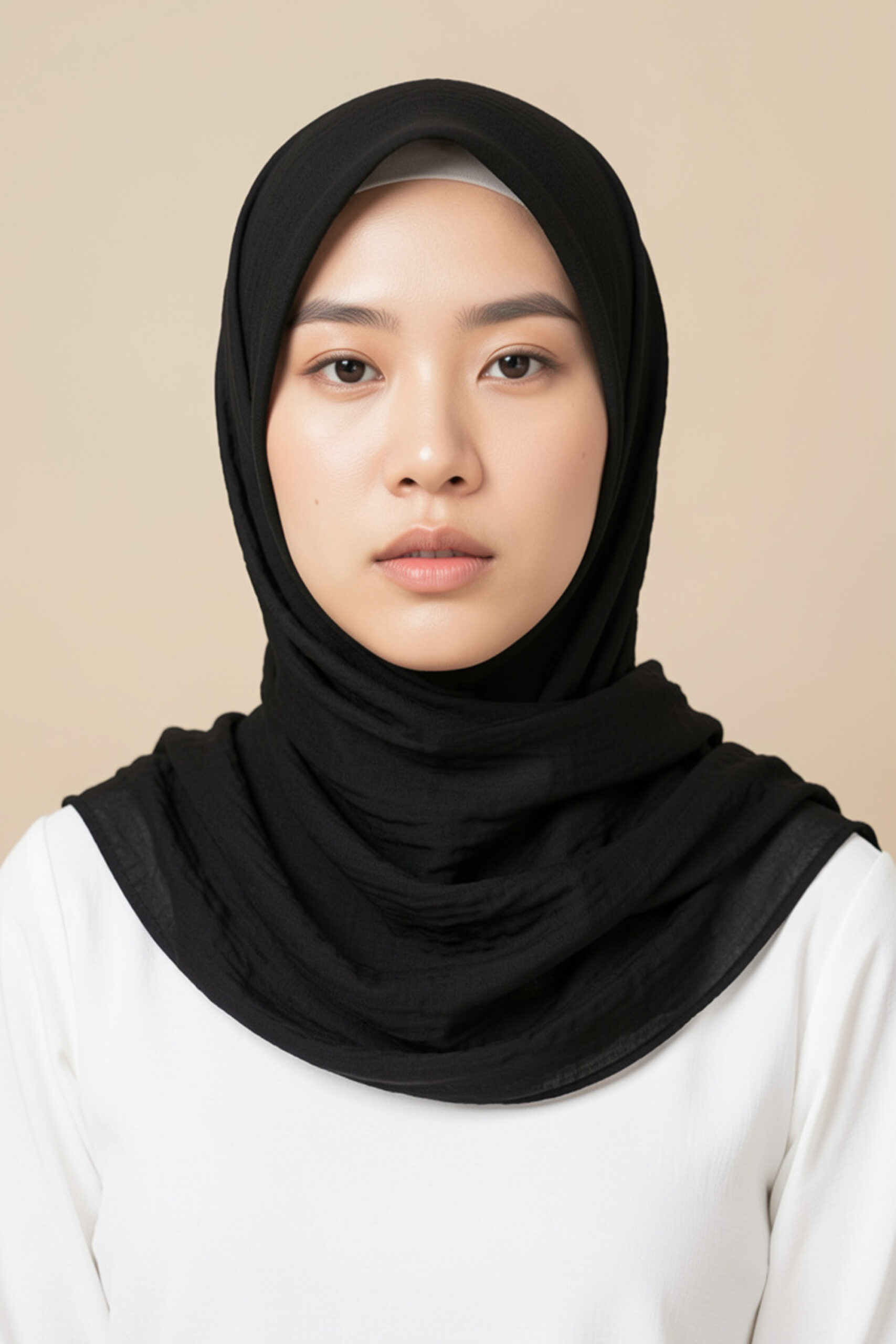 Crinkle Silk Scarves - Black Color - Image 4