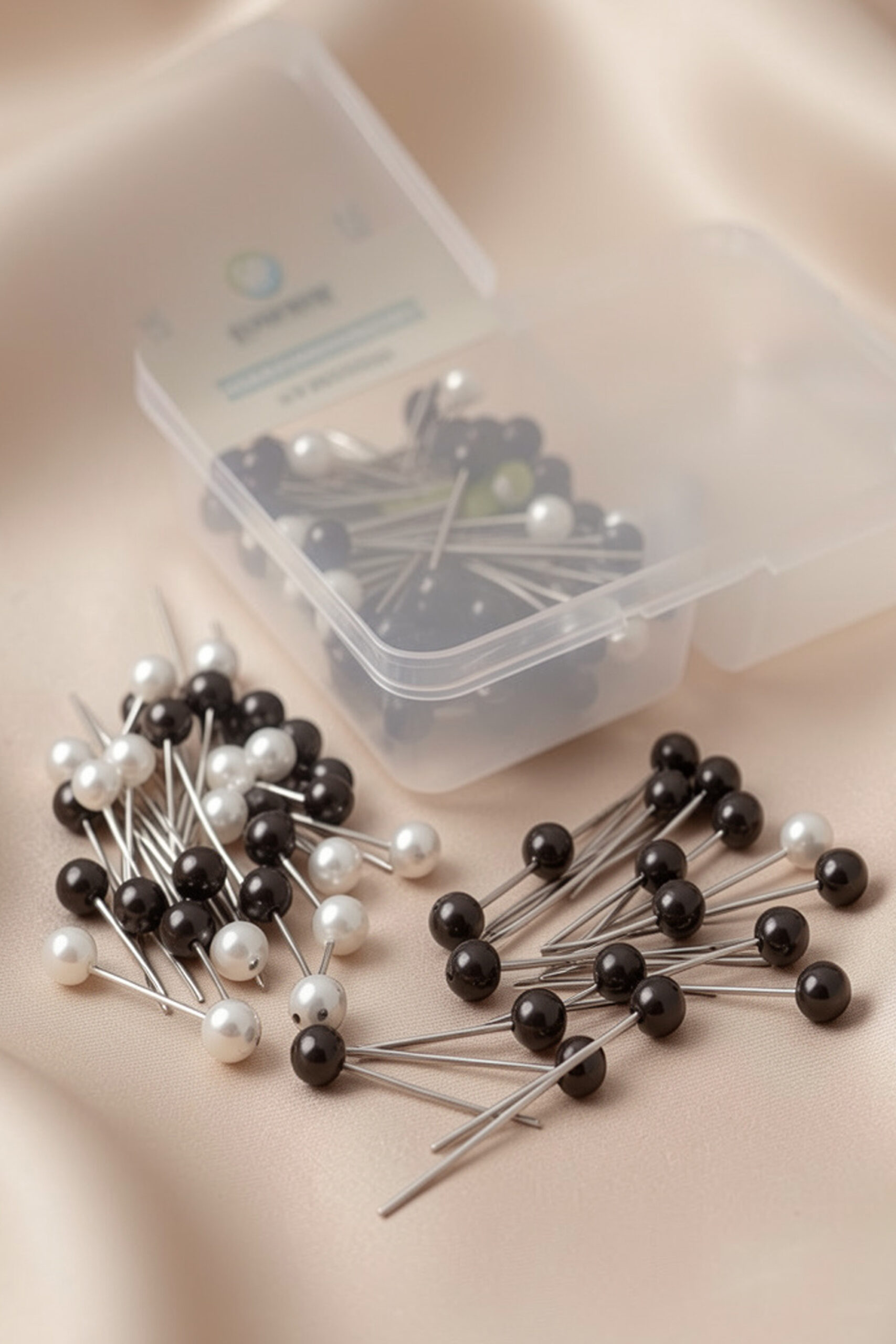 Premium Pearl Head Dressmaker Pins – Black & White Sewing Pins Box - Image 3