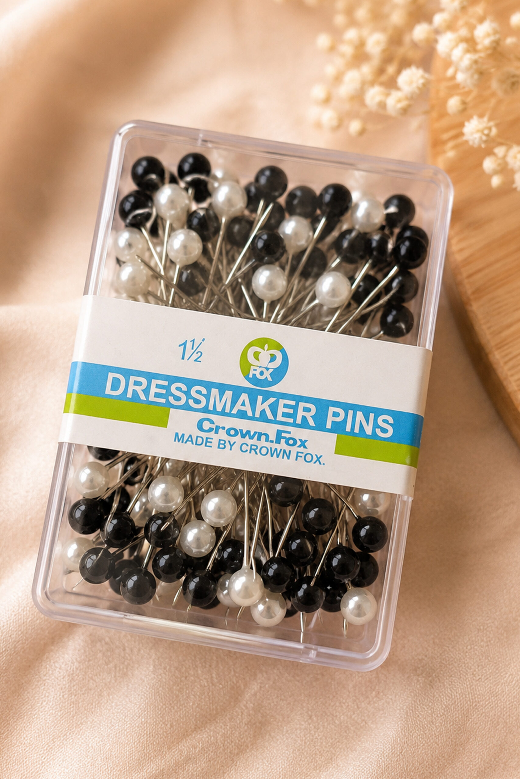 Premium Pearl Head Dressmaker Pins – Black & White Sewing Pins Box - Image 5