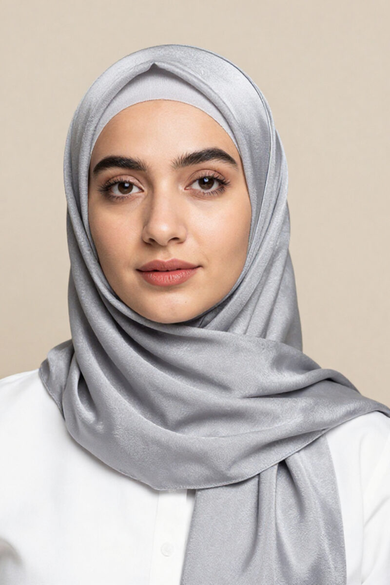 Crinkle Silk Scarves - Sliver Gray