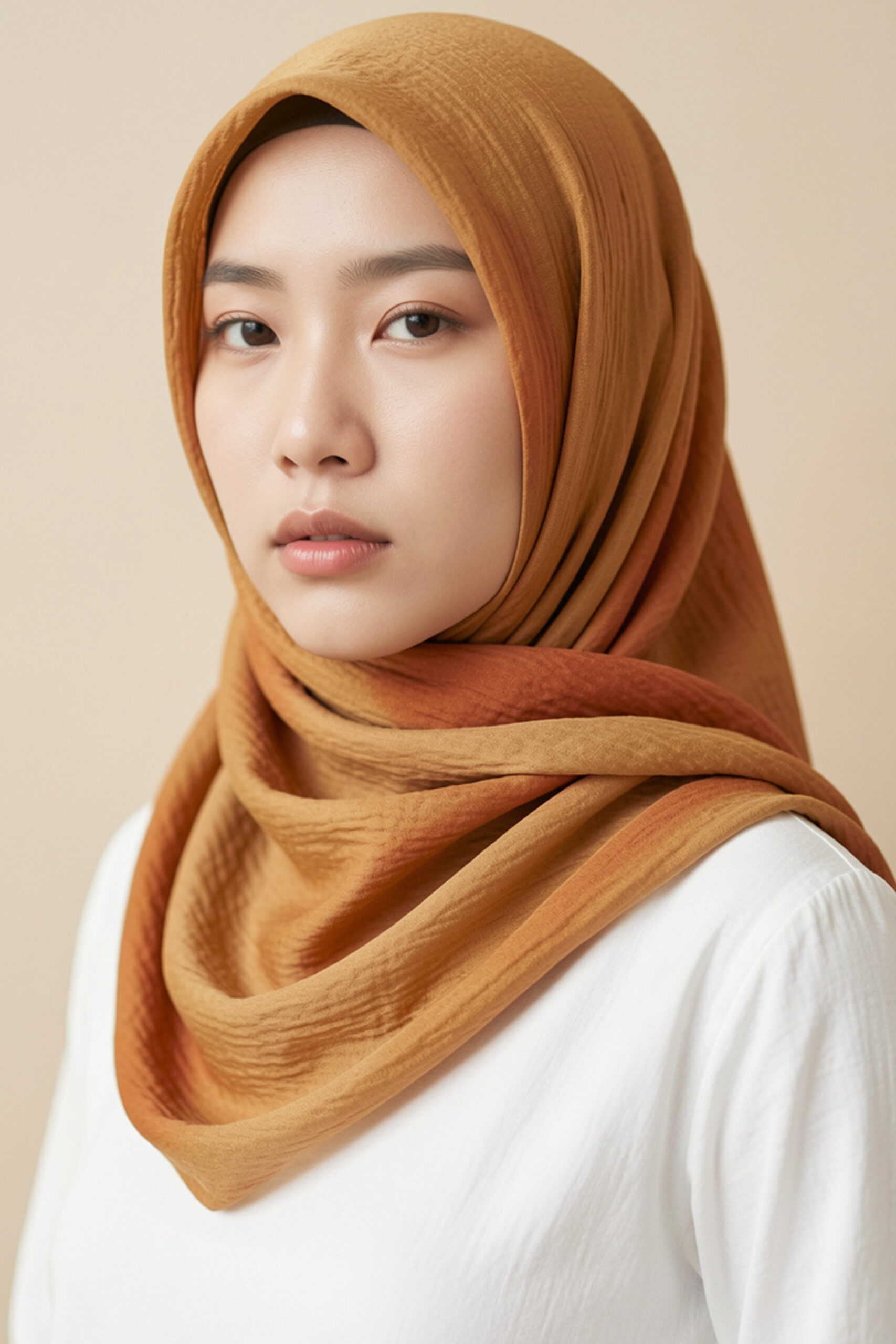 Crinkle Silk Scarves - Golden Color - Image 5