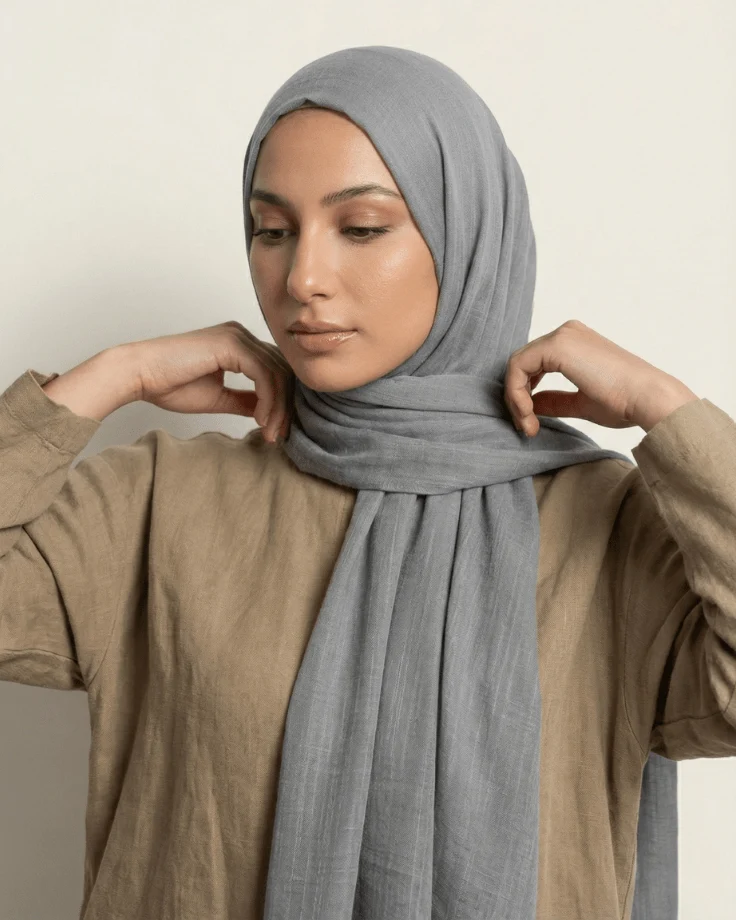 Rose Turkish Lawn Hijab - Image 3