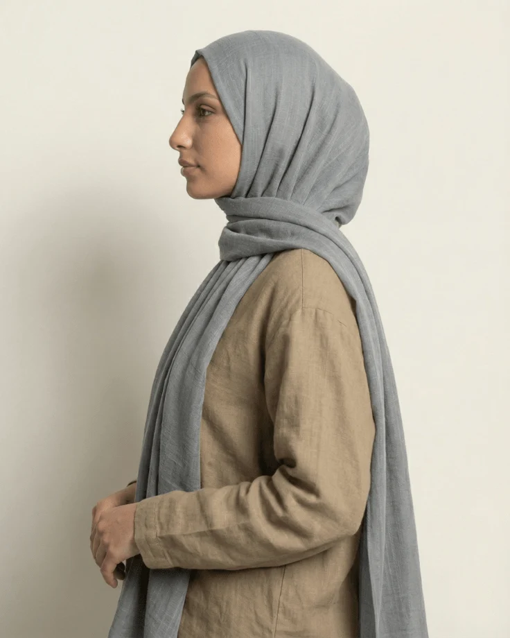Rose Turkish Lawn Hijab - Image 4