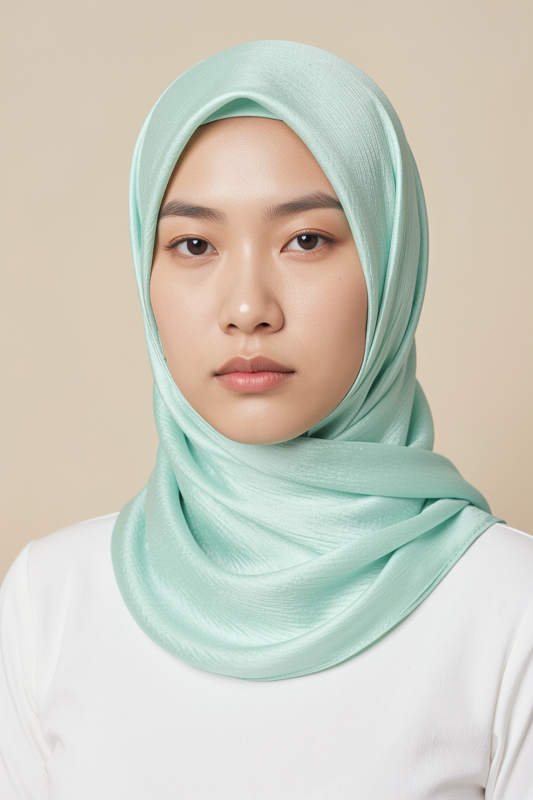 Crinkle Silk Scarves - Mint Green