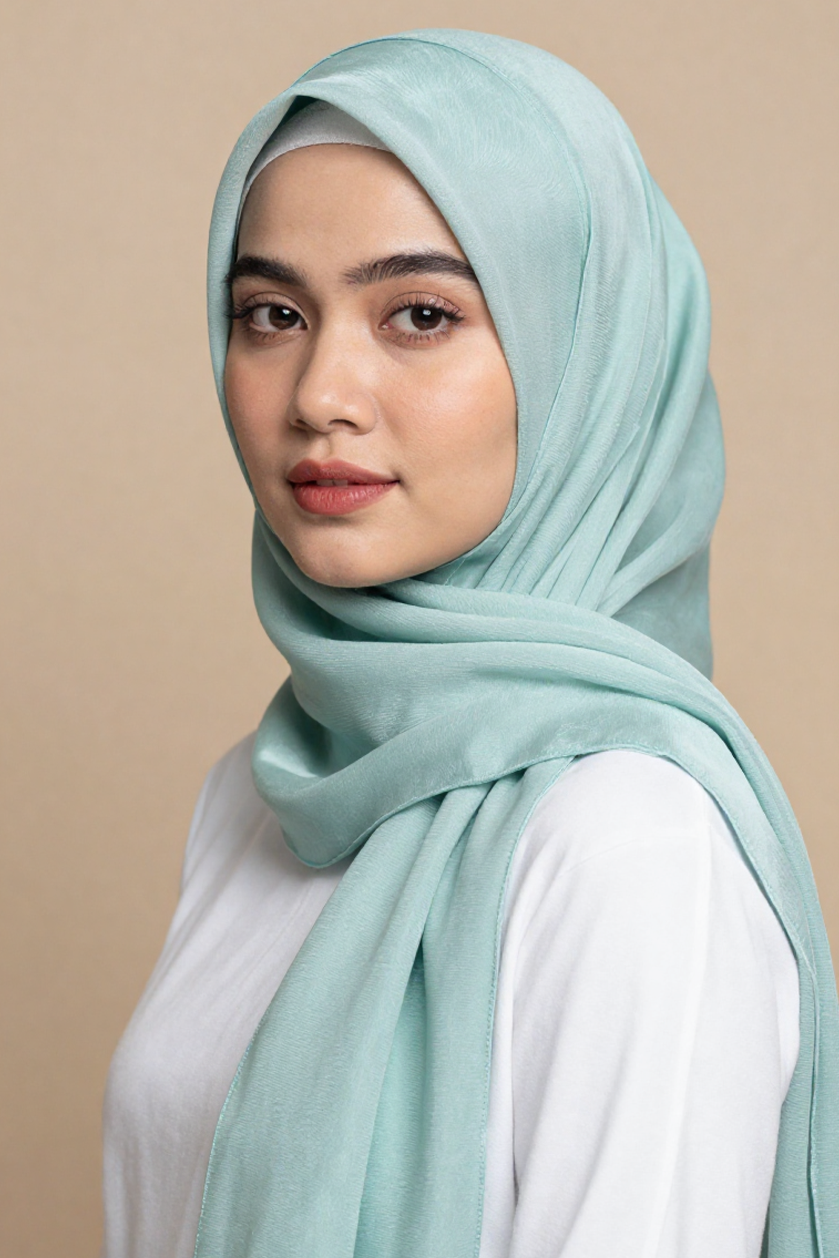 Crinkle Silk Scarves - Mint Green - Image 5