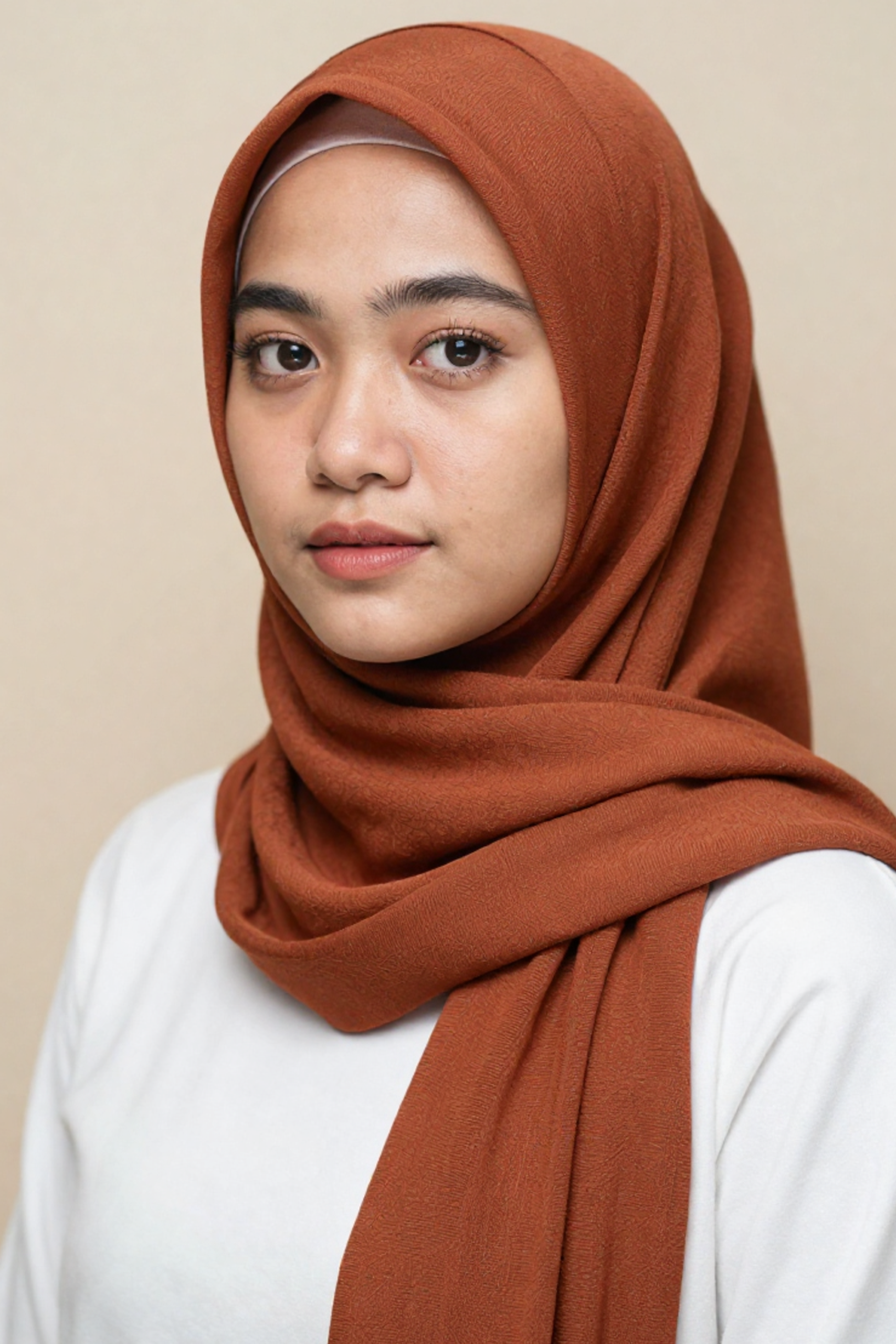 Crinkle Silk Scarves - Rust Color - Image 5